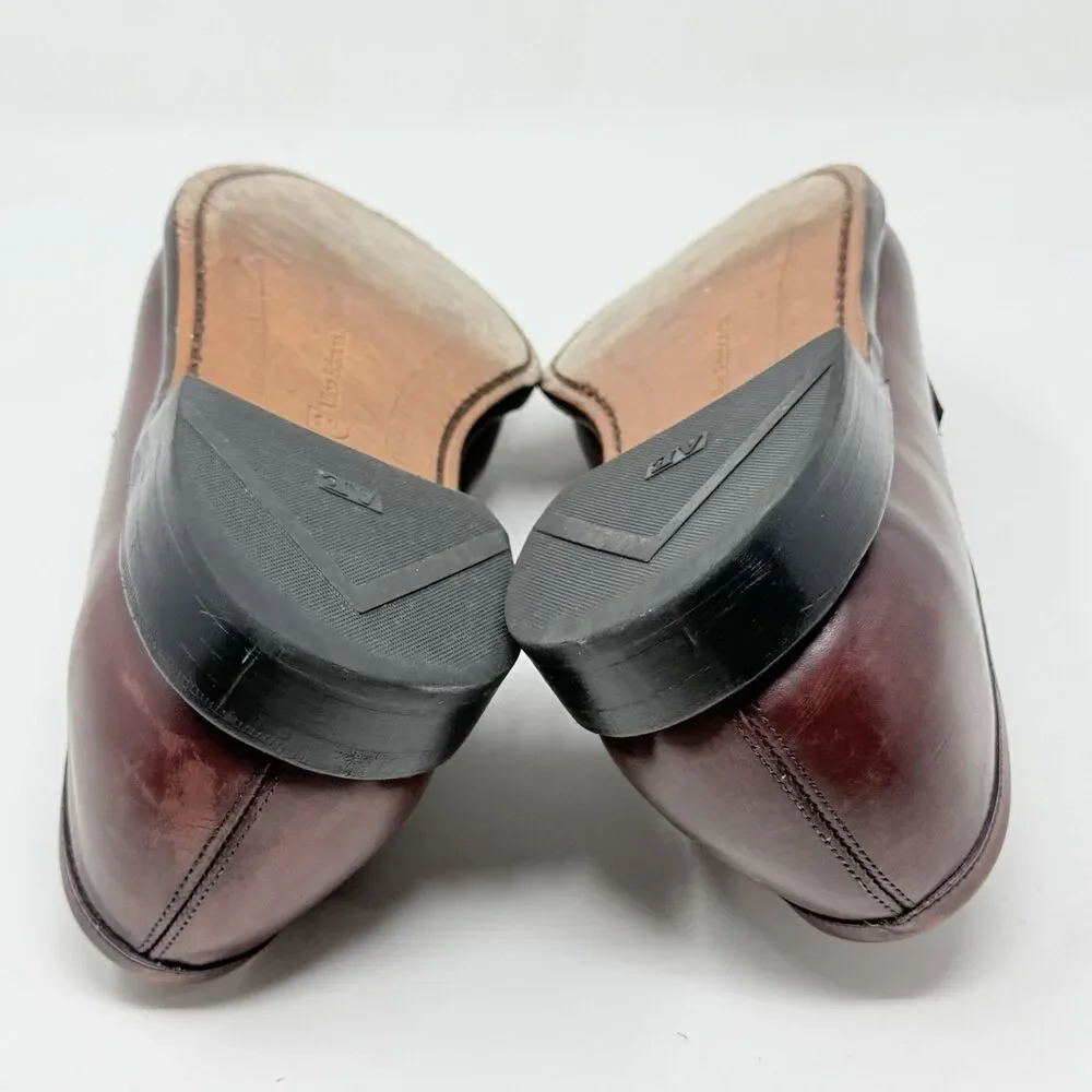 Allen Edmonds Lake Forest Penny Loafers Mens 9.5 D Burgundy Leather Dress Shoes